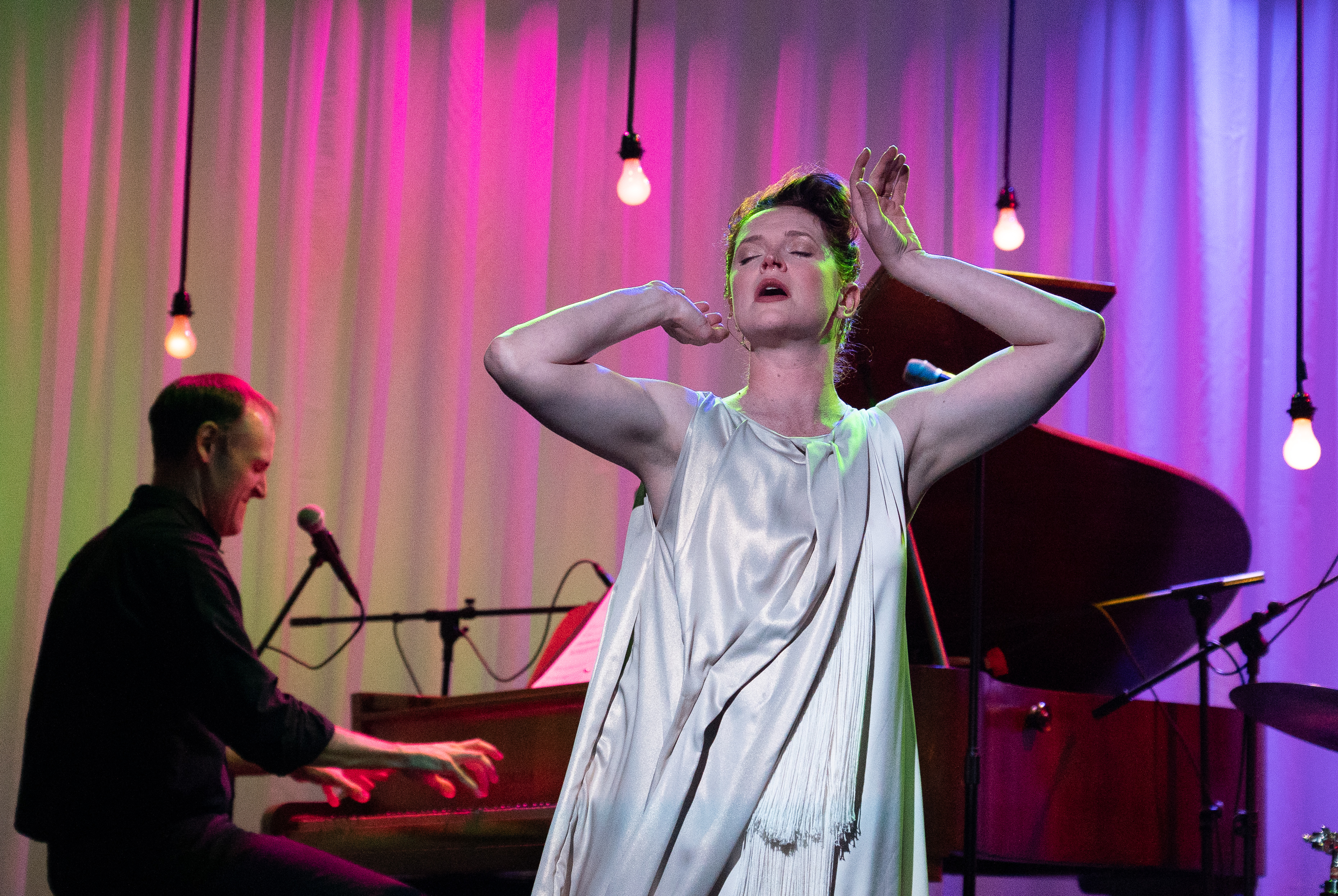 Grace McLean performing in Penelope